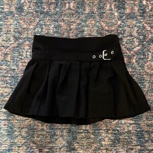 Zara Black Pleated Kids Skirt with Belt